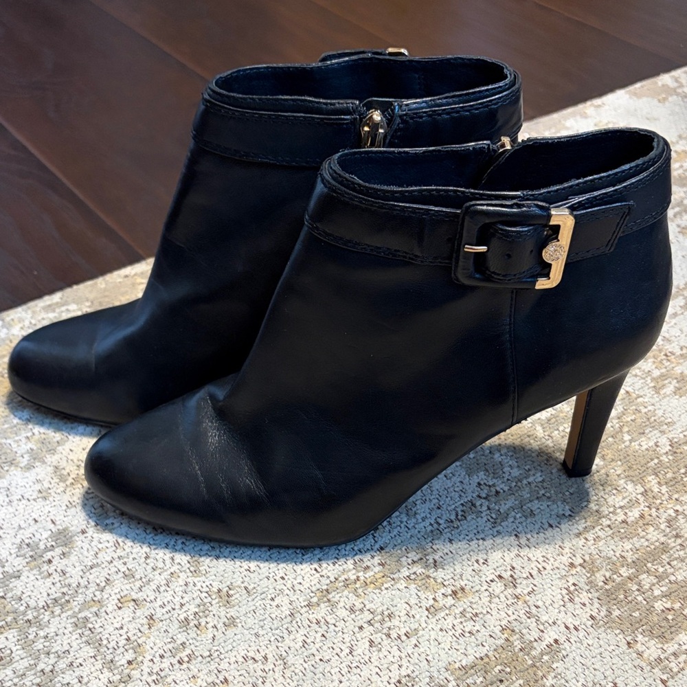Vince Camuto Black Leather Ankle Boots